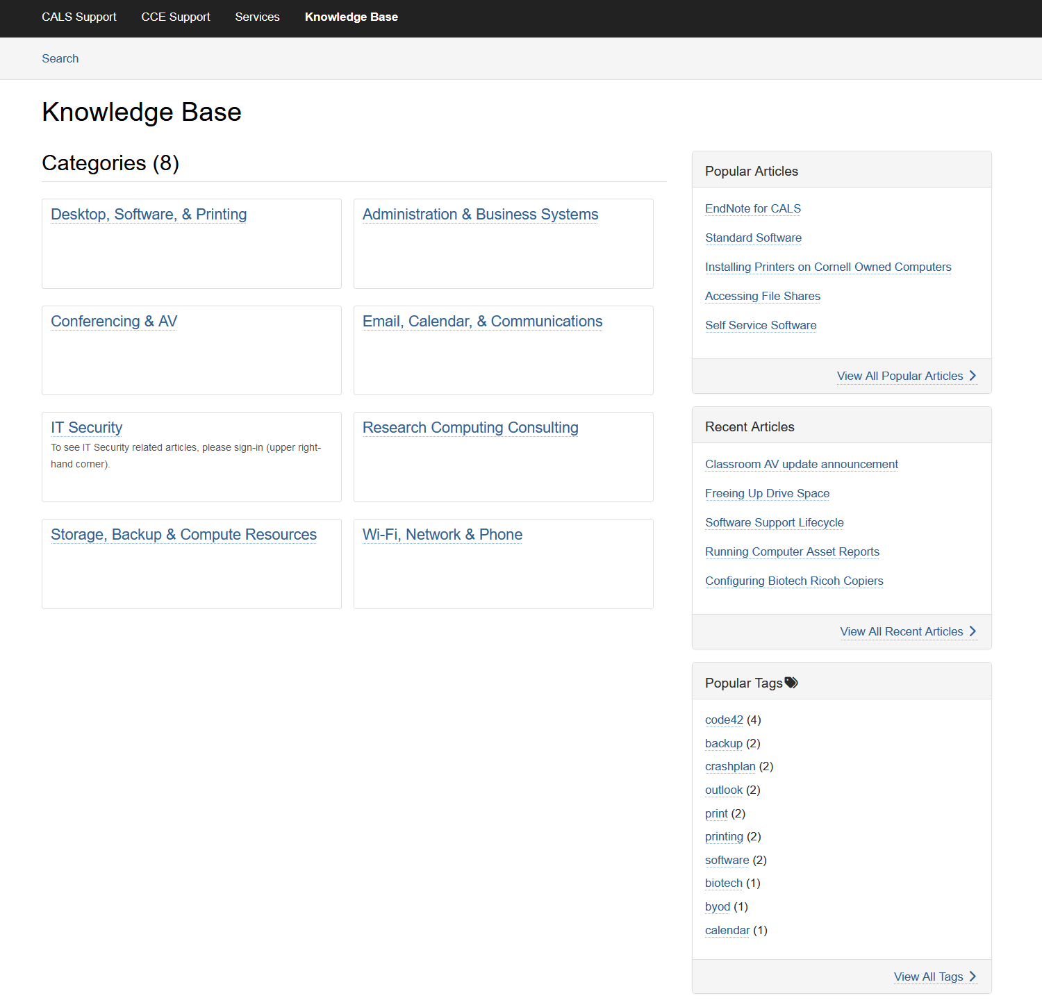 CALS knowledge base